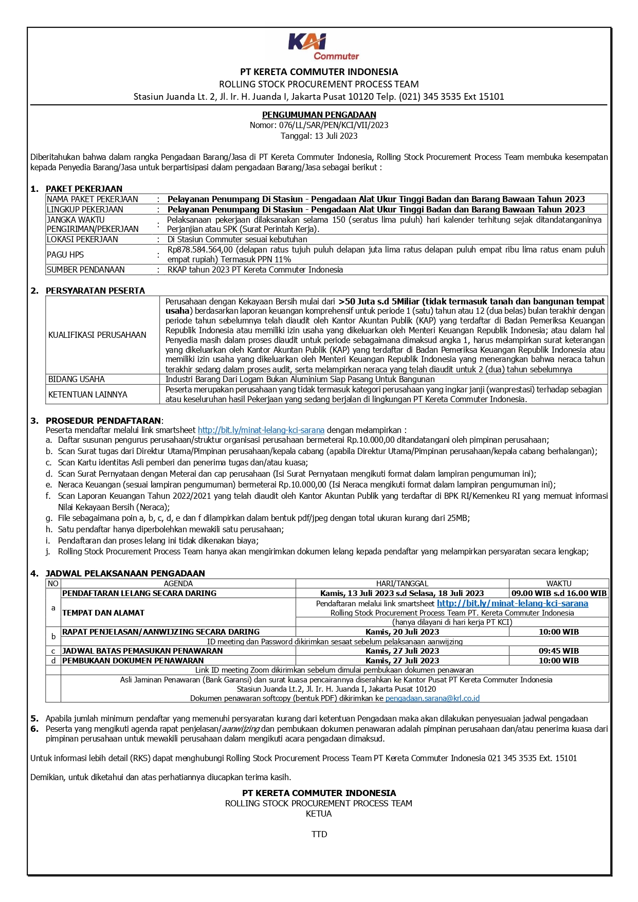 076 pen alat ukur tinggi badan dan barang bawaan